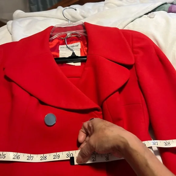 DOLCE & GABBANA RED 100% WOOL Blazer and skirt.